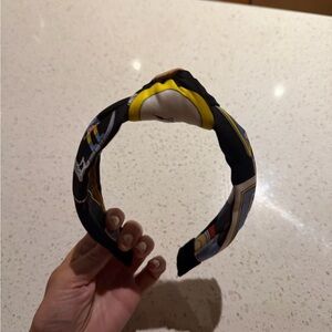 Designer Patterned Headband with Yellow Accents